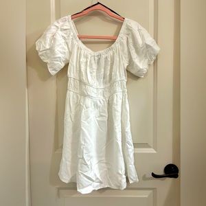 Forever 21 White Puff Sleeve Dress Medium NWT